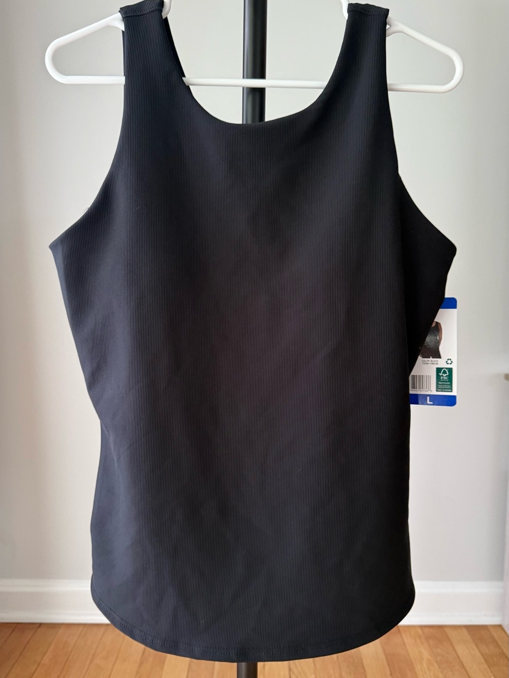 32 Degrees Cool Tank Top Black Women L Sleeveless Stretch NWT